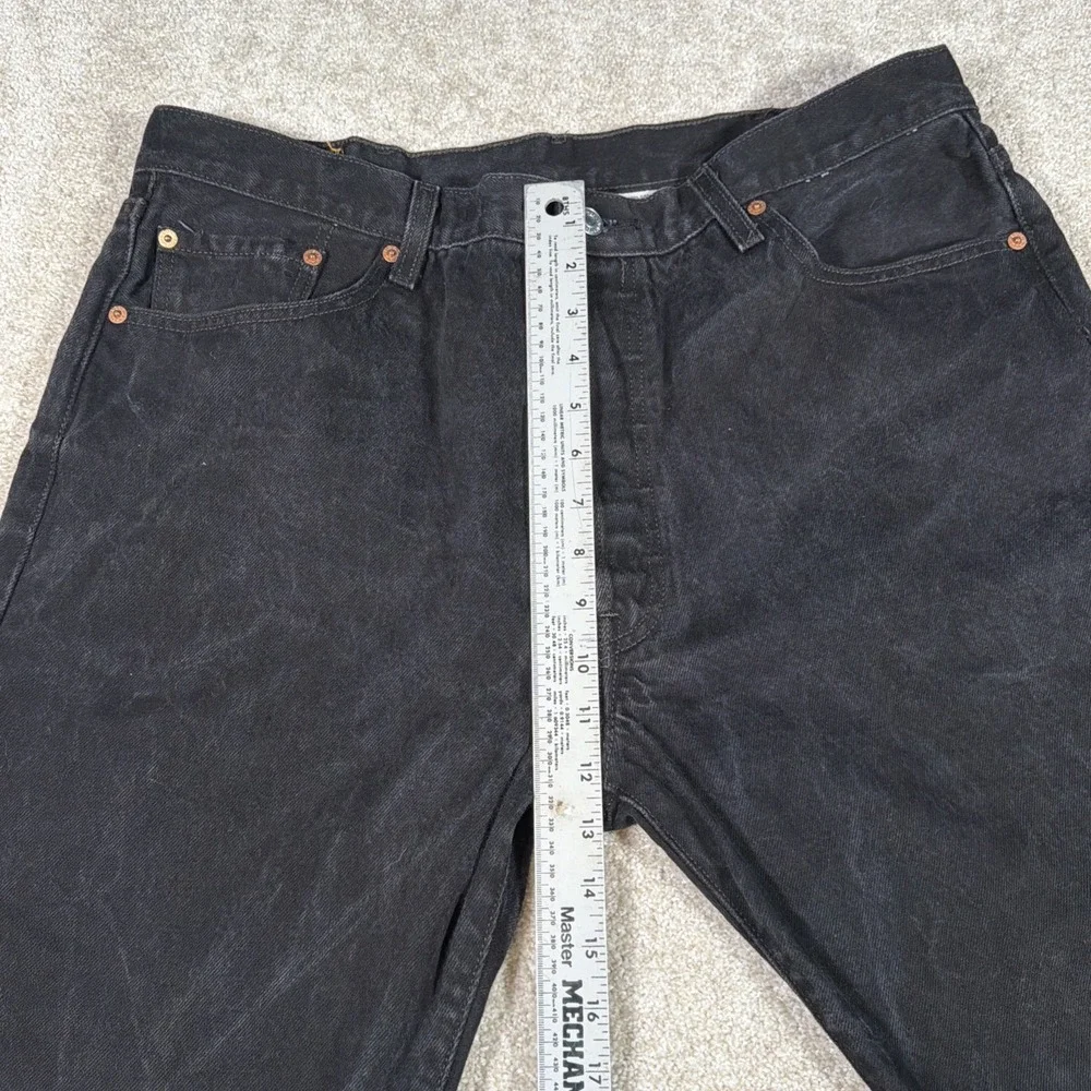 Levis 501 Button Fly Black Jeans Mens‎ 40 X 30 (FITS 37 X 29) Cotton Denim